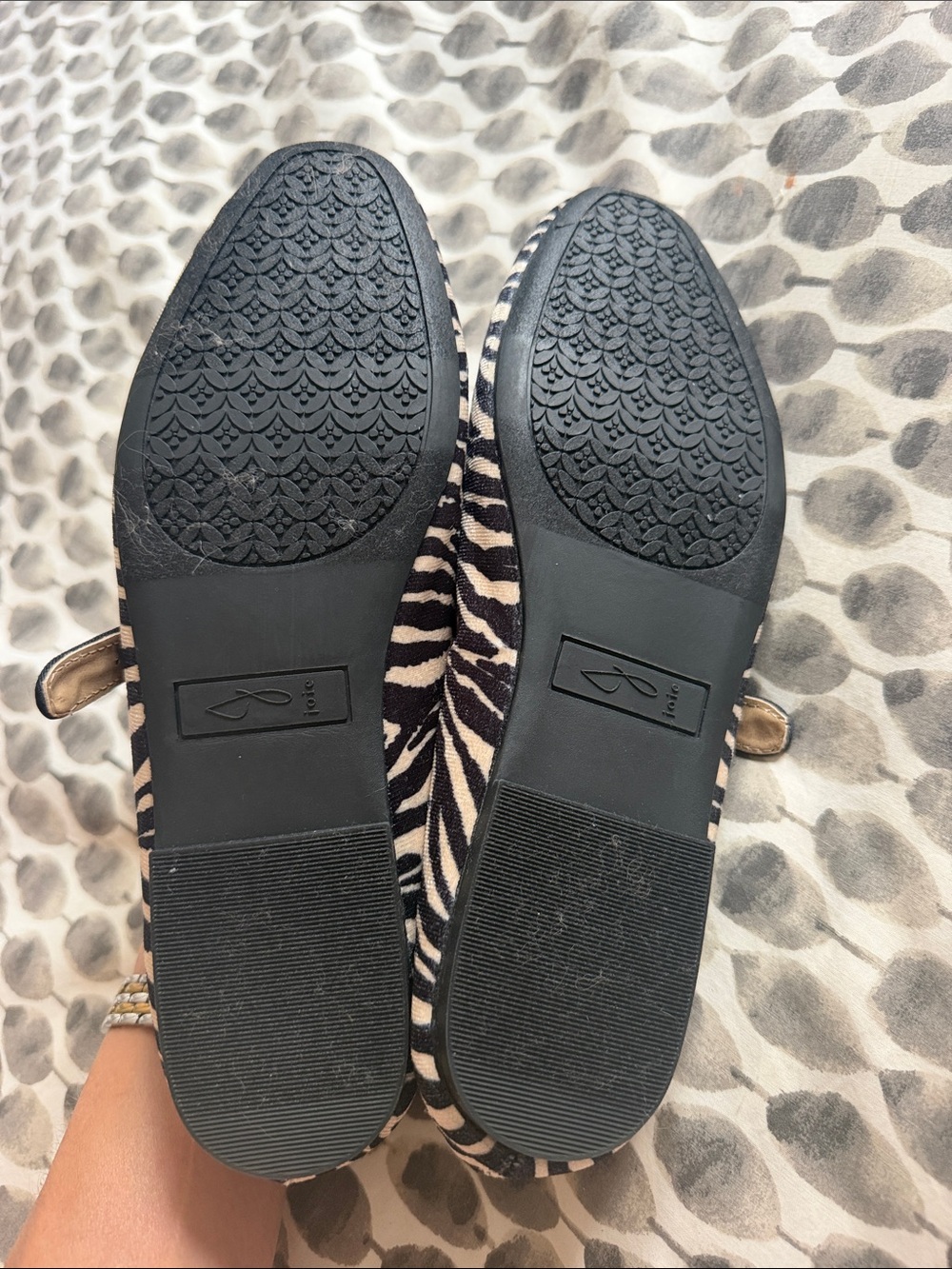 Joie. Zebra Print Mary Jane Flats - Black & White - Picture 4 of 4